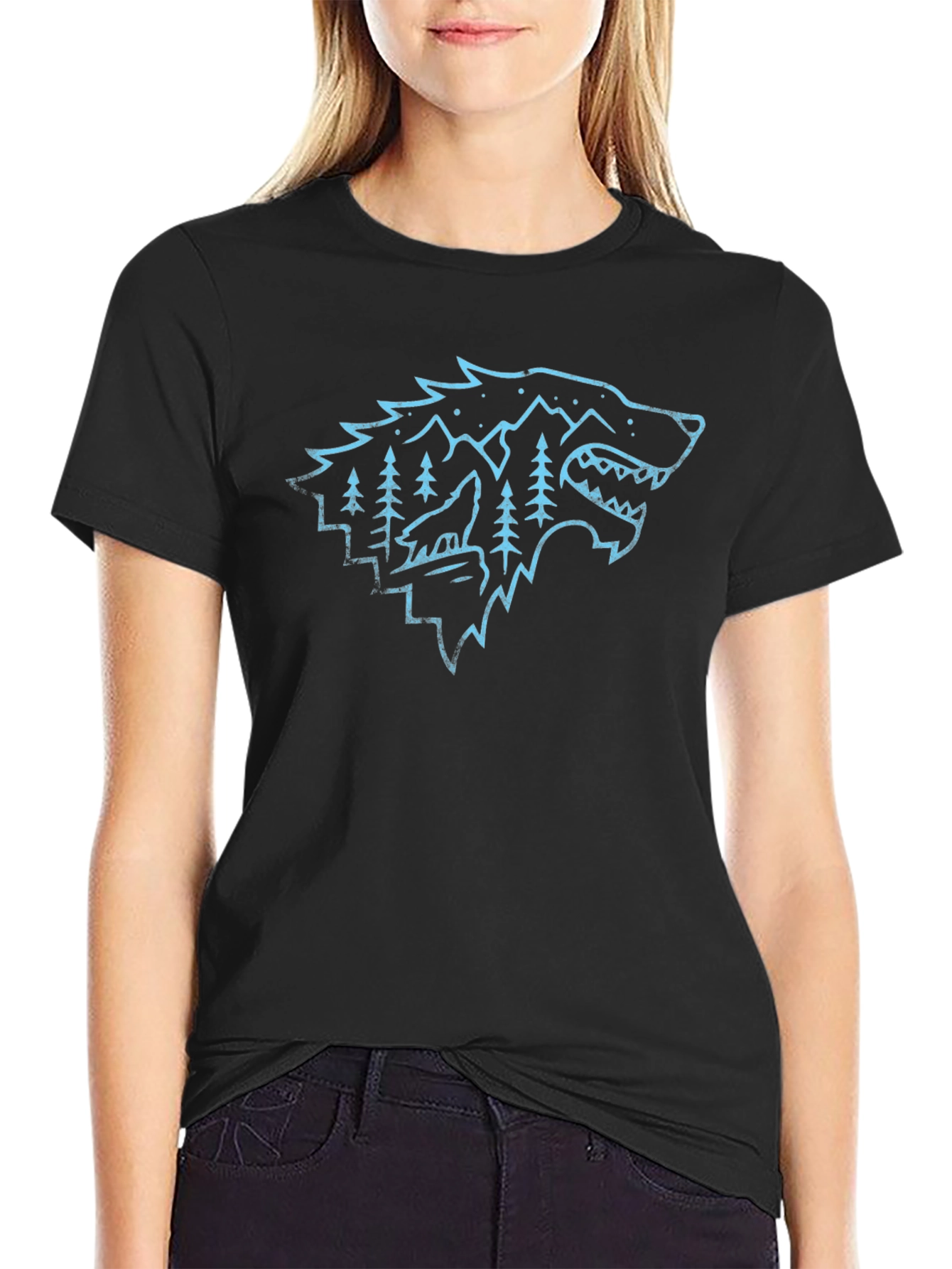 Wolf Wilderness Graphic Tee - Cool Design