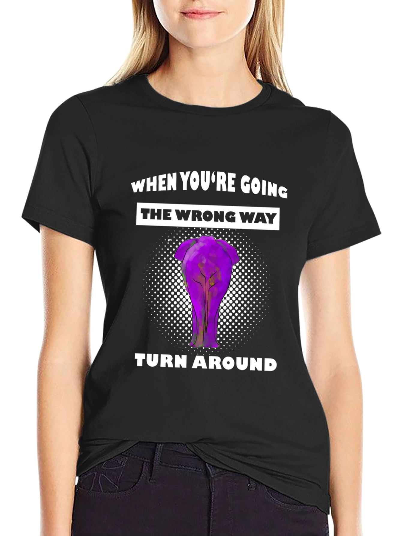 Funny Elephant Backside T-Shirt - Turn Around