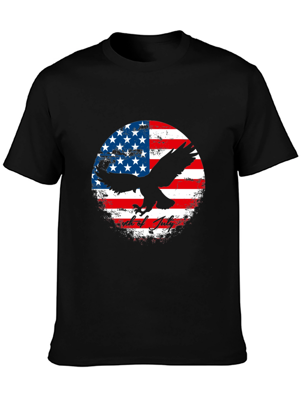 Patriotic Eagle & US Flag Graphic T-Shirt