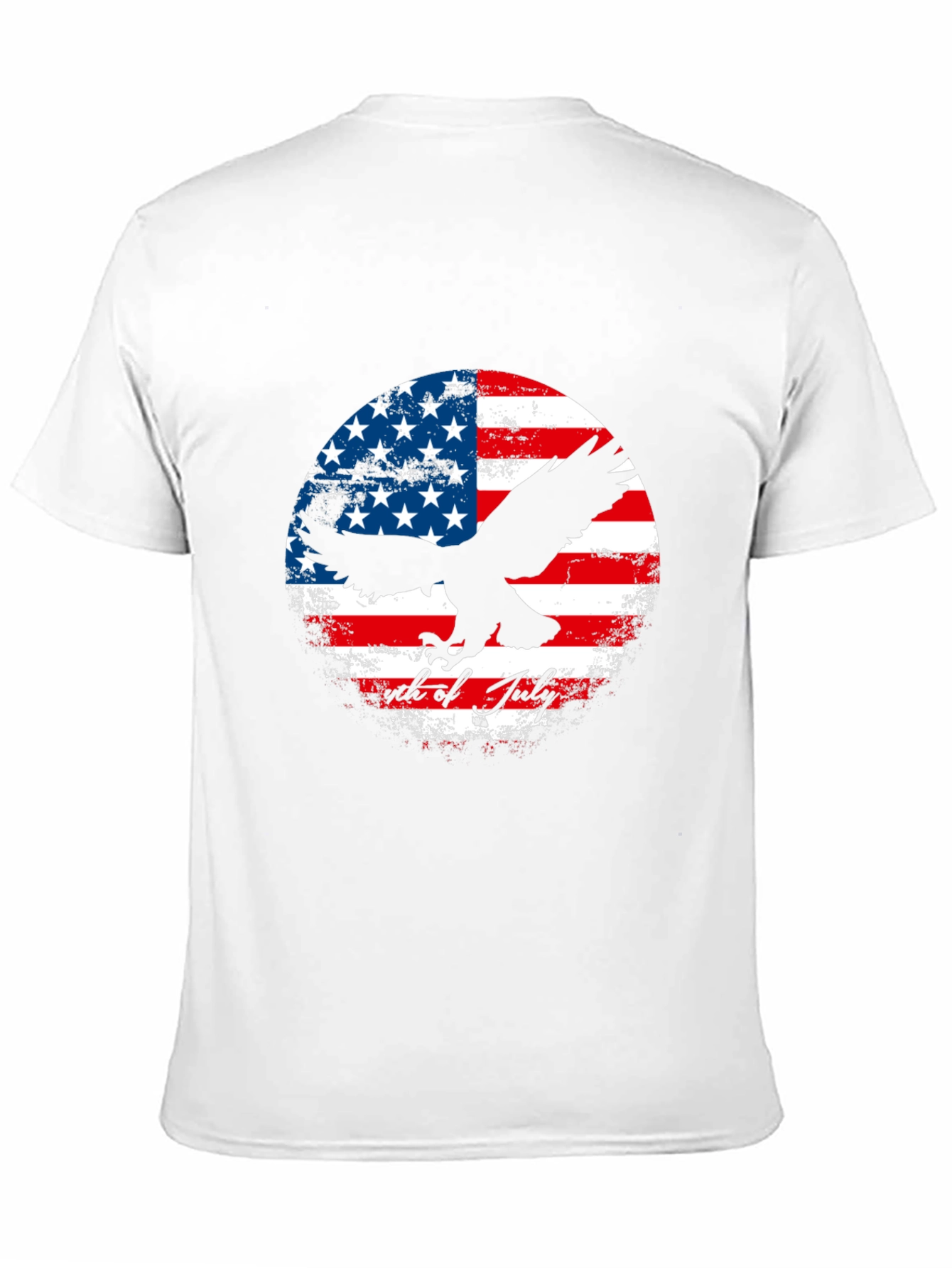 Patriotic Eagle & US Flag Graphic T-Shirt