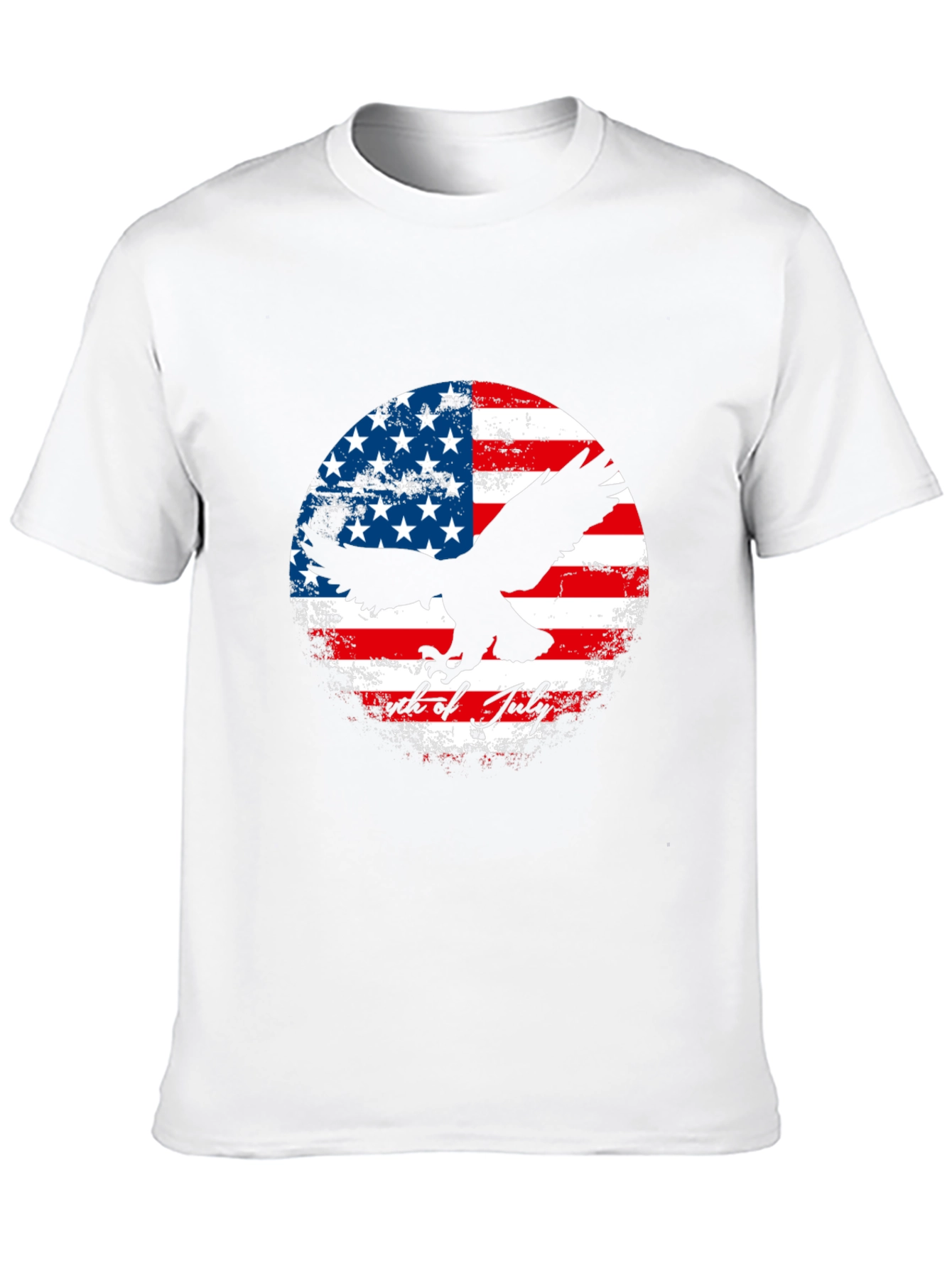 Patriotic Eagle & US Flag Graphic T-Shirt
