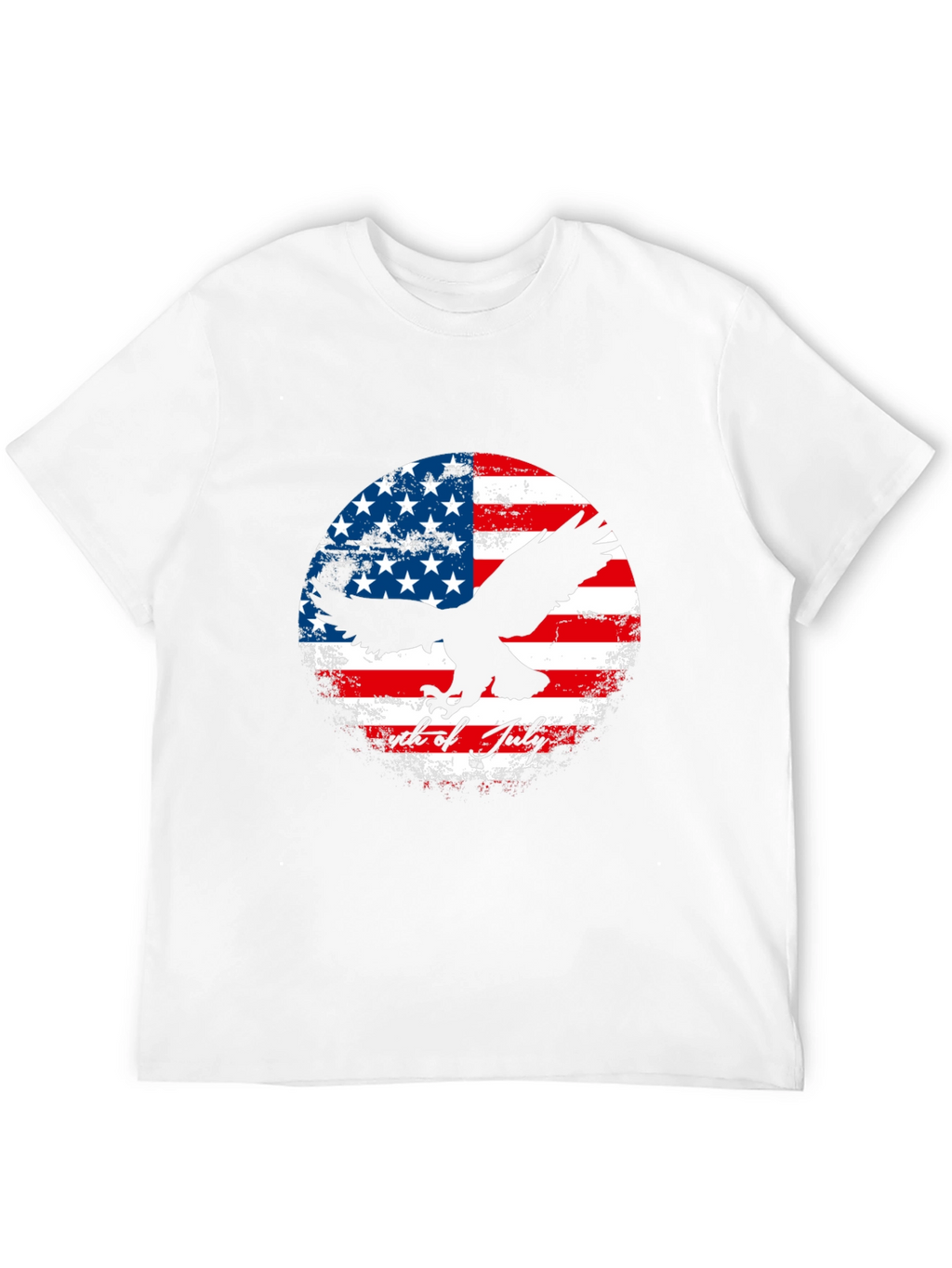 Patriotic Eagle & US Flag Graphic T-Shirt
