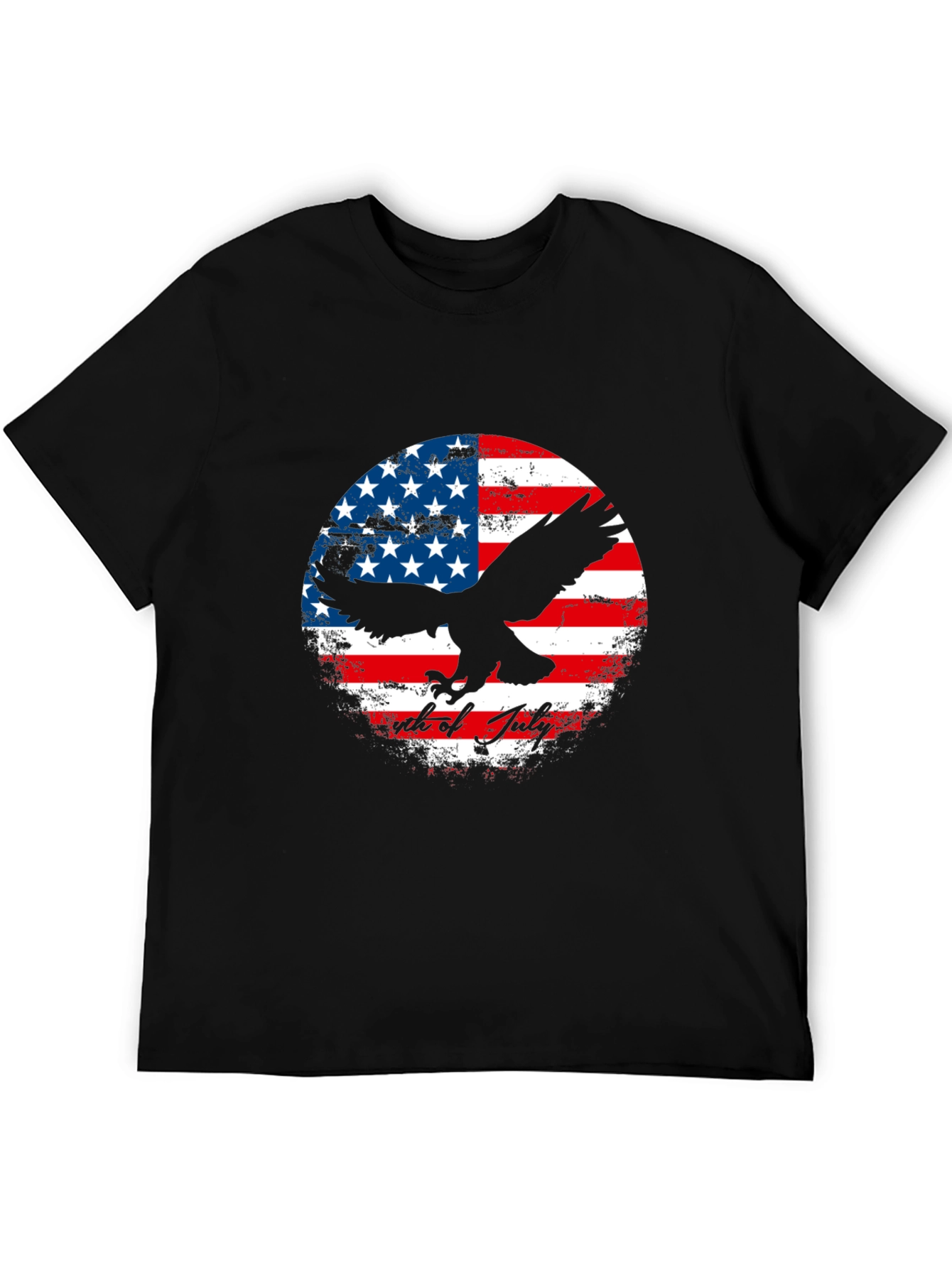Patriotic Eagle & US Flag Graphic T-Shirt