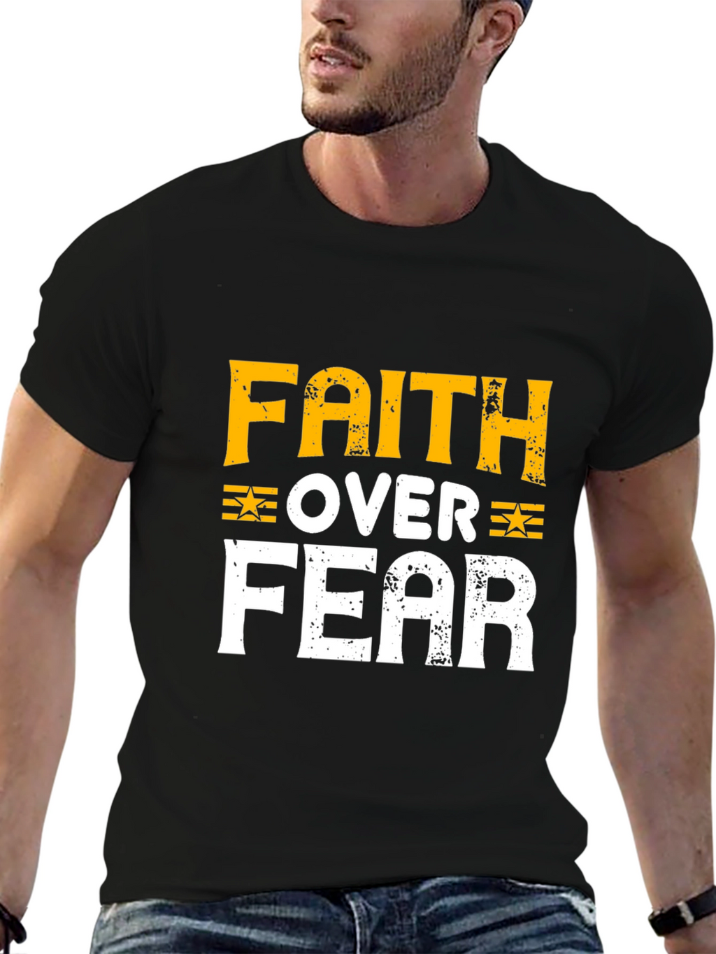 Faith Over Fear Graphic Tee - Black T-Shirt
