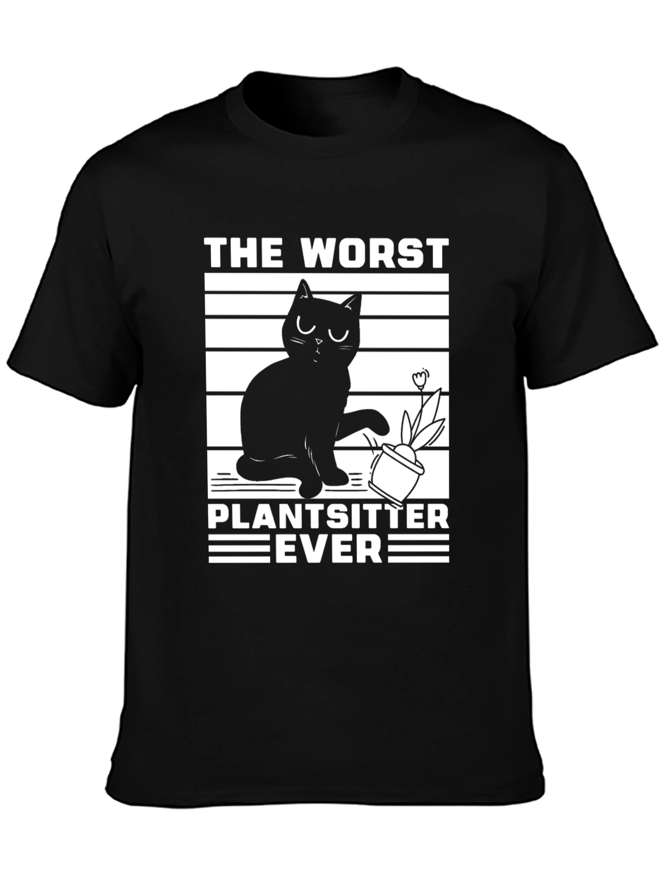 Funny Cat Plant Sitter T-Shirt