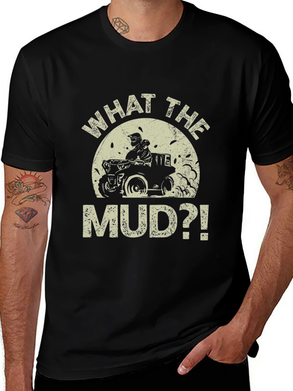 What The Mud?! ATV Rider Black Graphic Tee