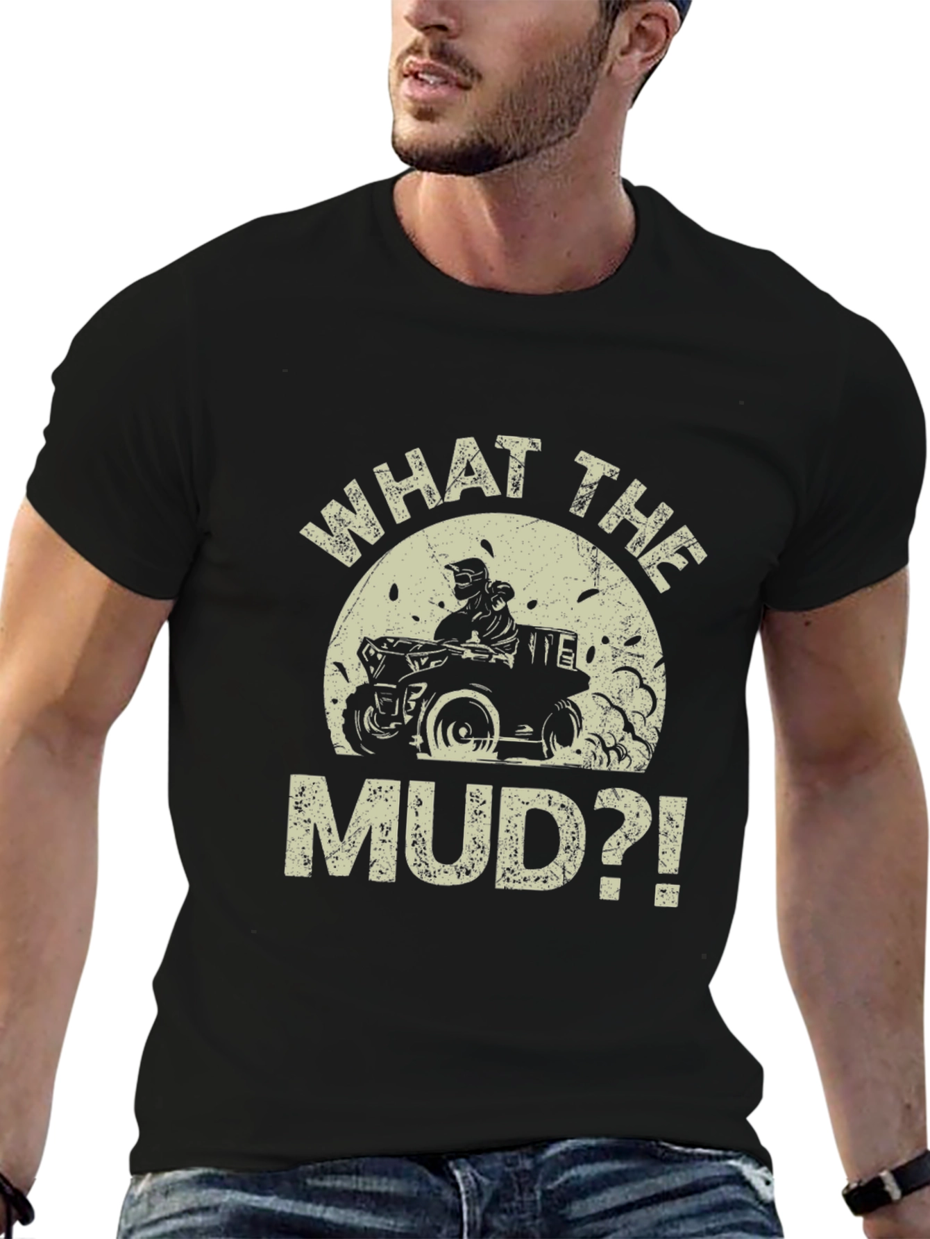 What The Mud?! ATV Rider Black Graphic Tee