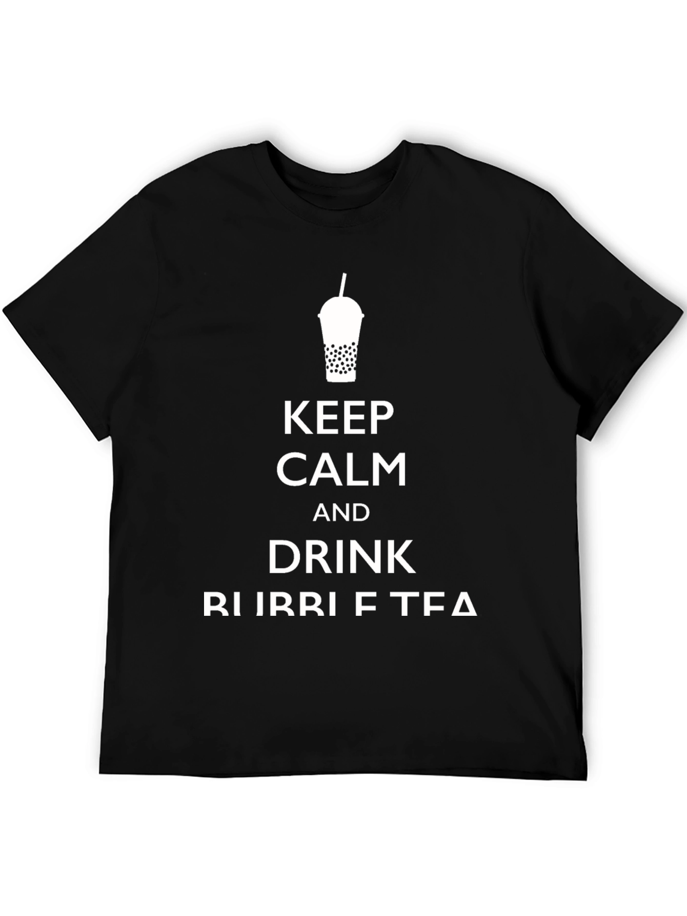 Keep Calm and Drink Bubble Tea Black T-Shirt