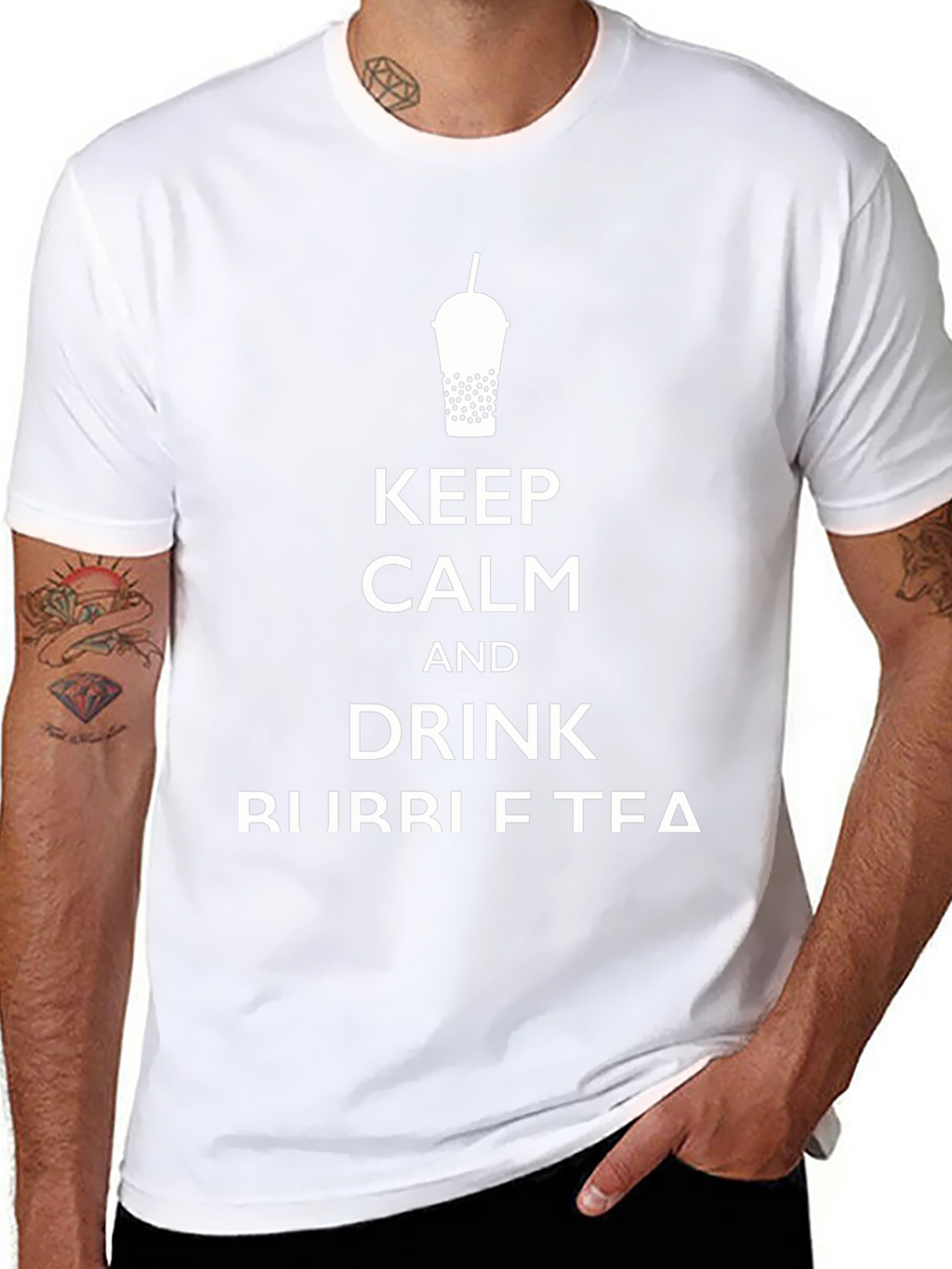 Keep Calm and Drink Bubble Tea Black T-Shirt