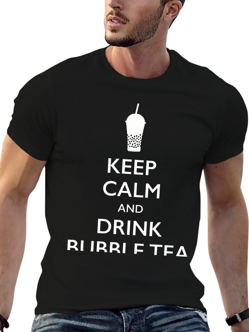 Keep Calm and Drink Bubble Tea Black T-Shirt