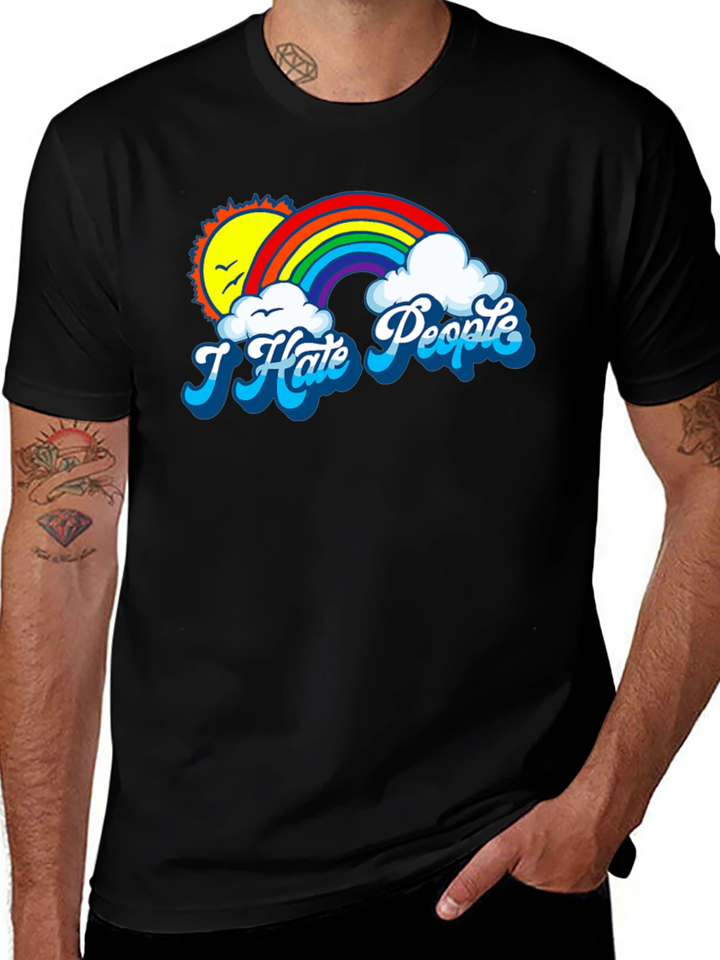 I Hate People Rainbow T-Shirt - Anti-Social Graphic Tee