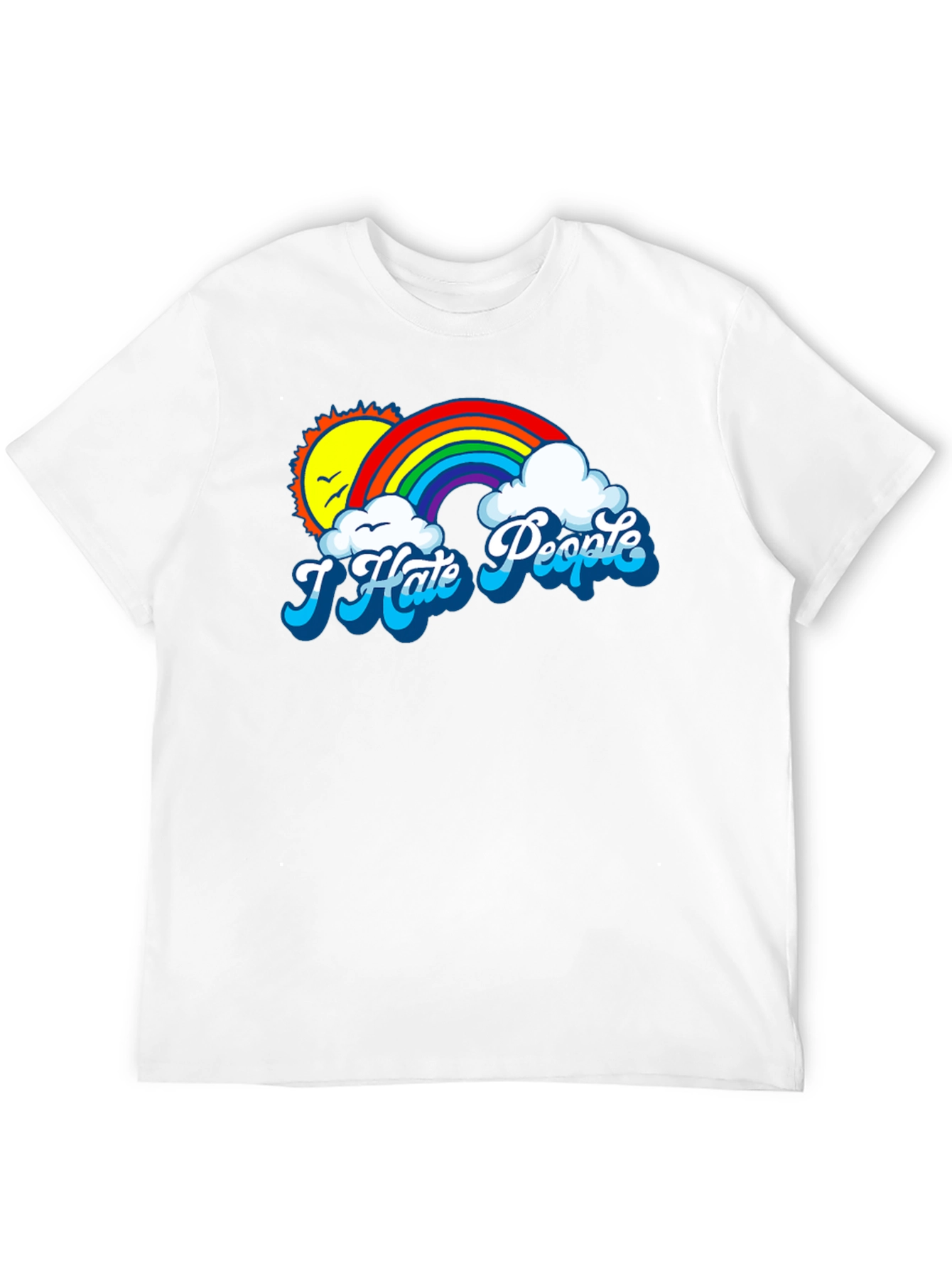 I Hate People Rainbow T-Shirt - Anti-Social Graphic Tee