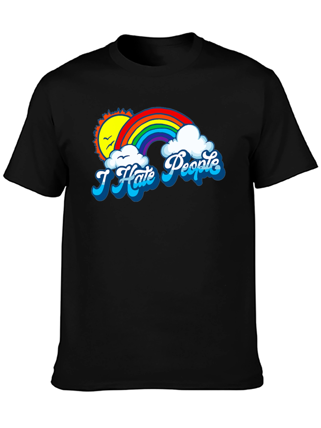 I Hate People Rainbow T-Shirt - Anti-Social Graphic Tee