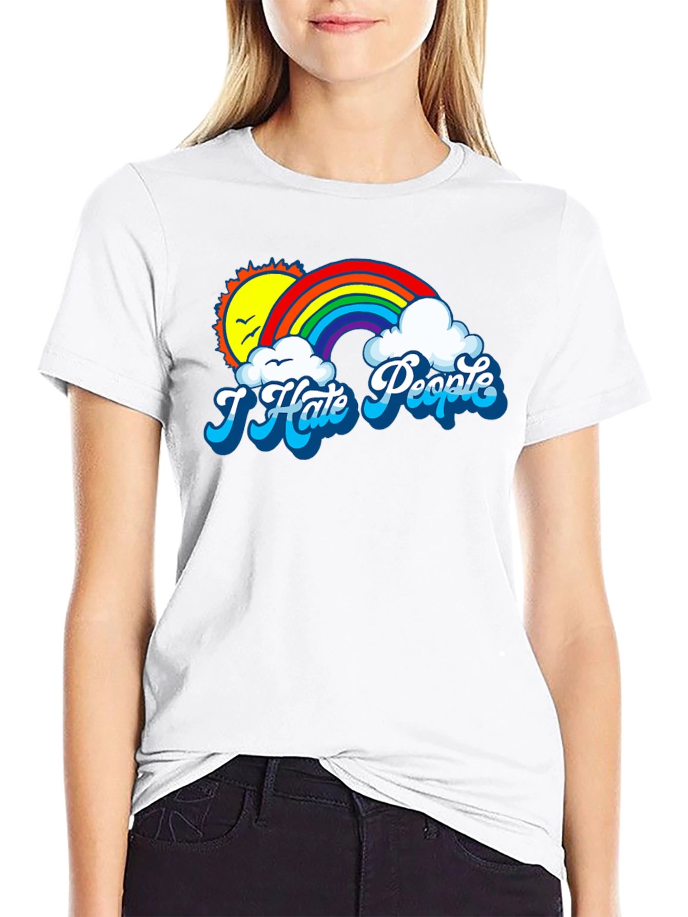 I Hate People Rainbow T-Shirt - Anti-Social Graphic Tee
