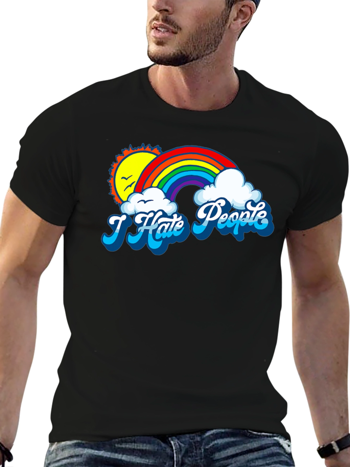 I Hate People Rainbow T-Shirt - Anti-Social Graphic Tee