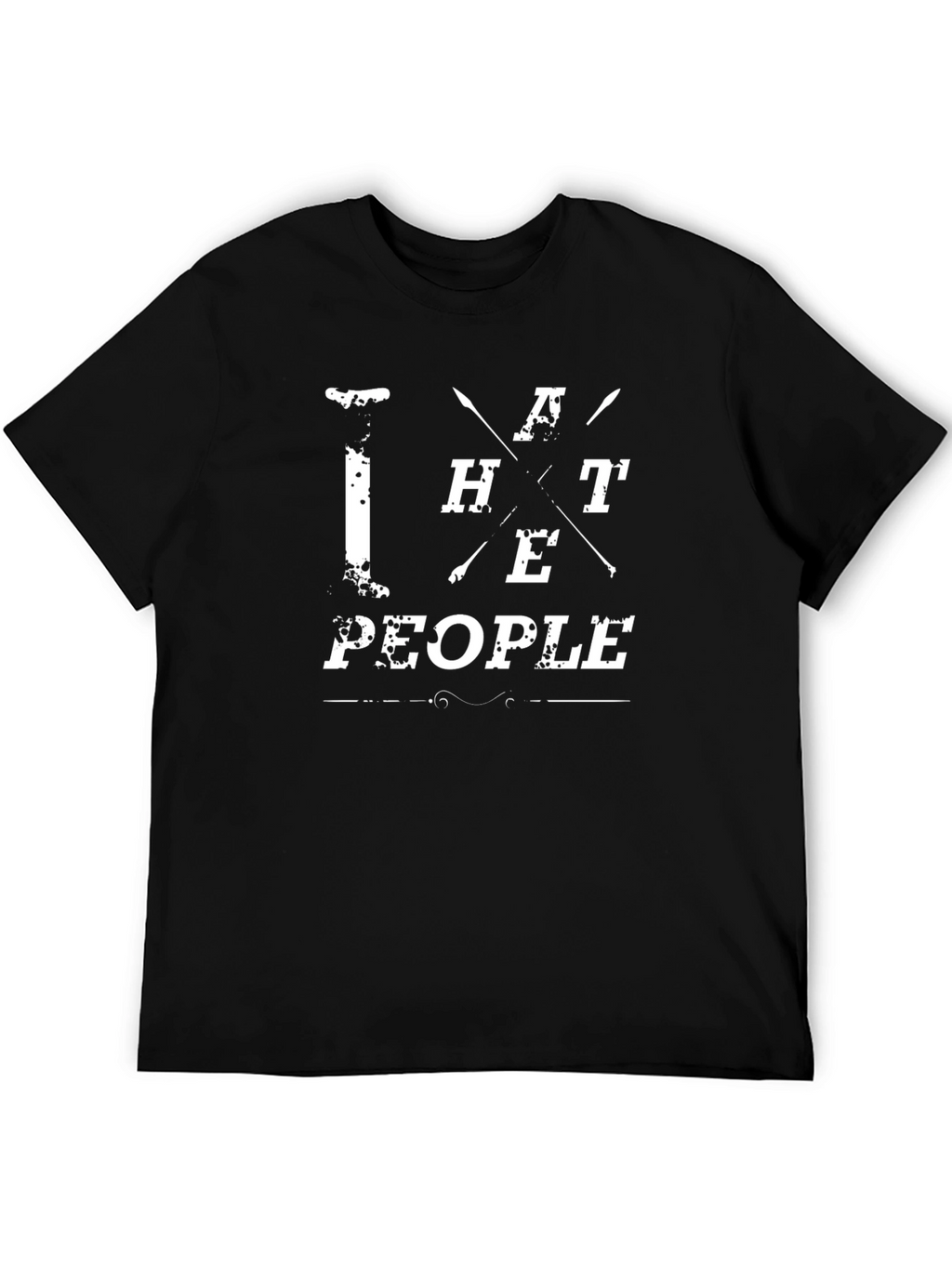 I HATE People Black Graphic Tee