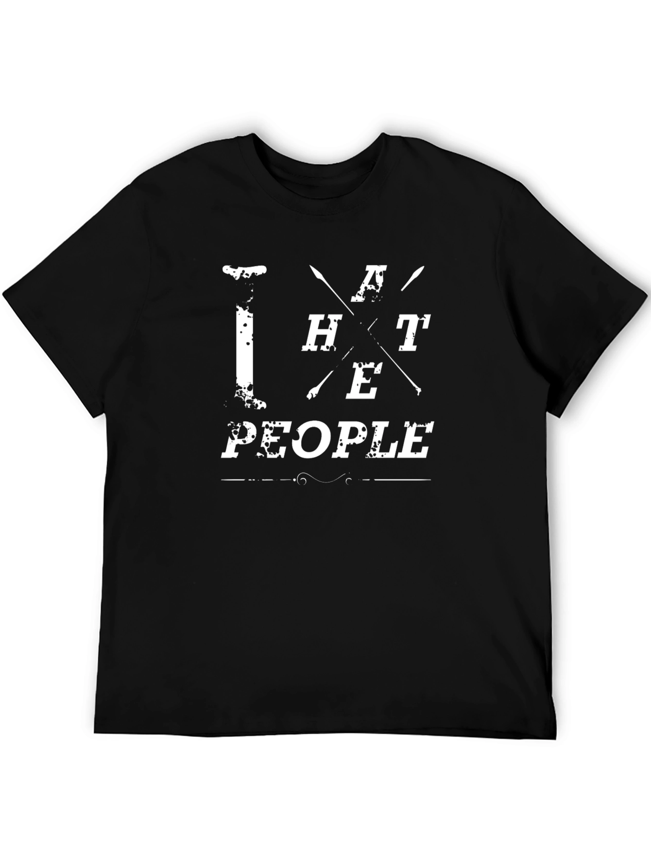 I HATE People Black Graphic Tee