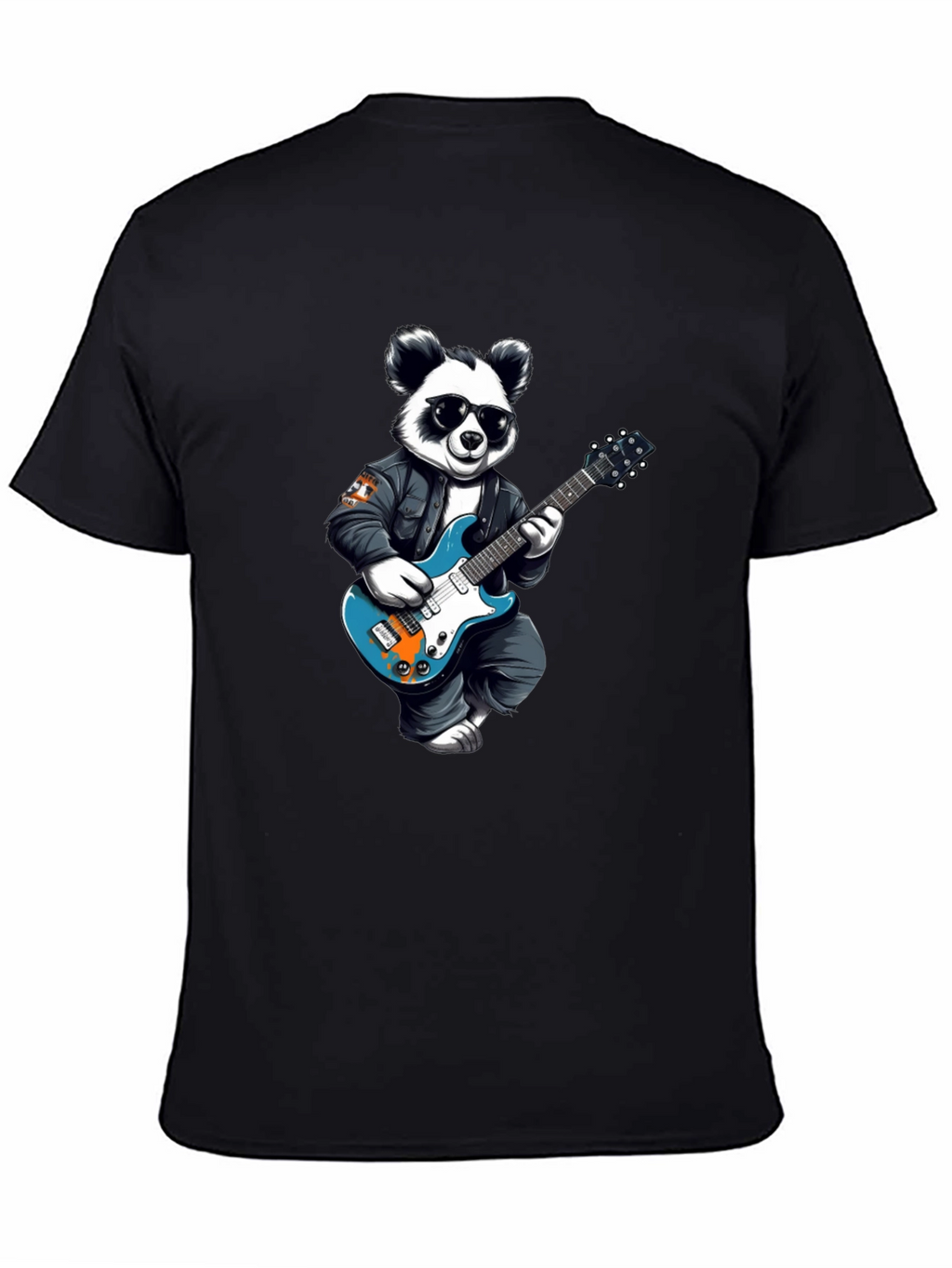 Cool Panda Rocker Graphic Tee - Black