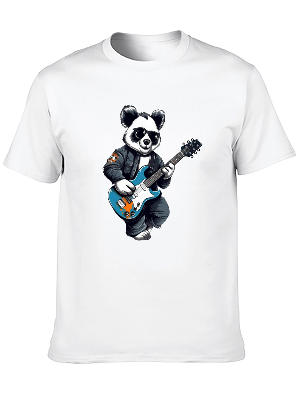 Cool Panda Rocker Graphic Tee - Black