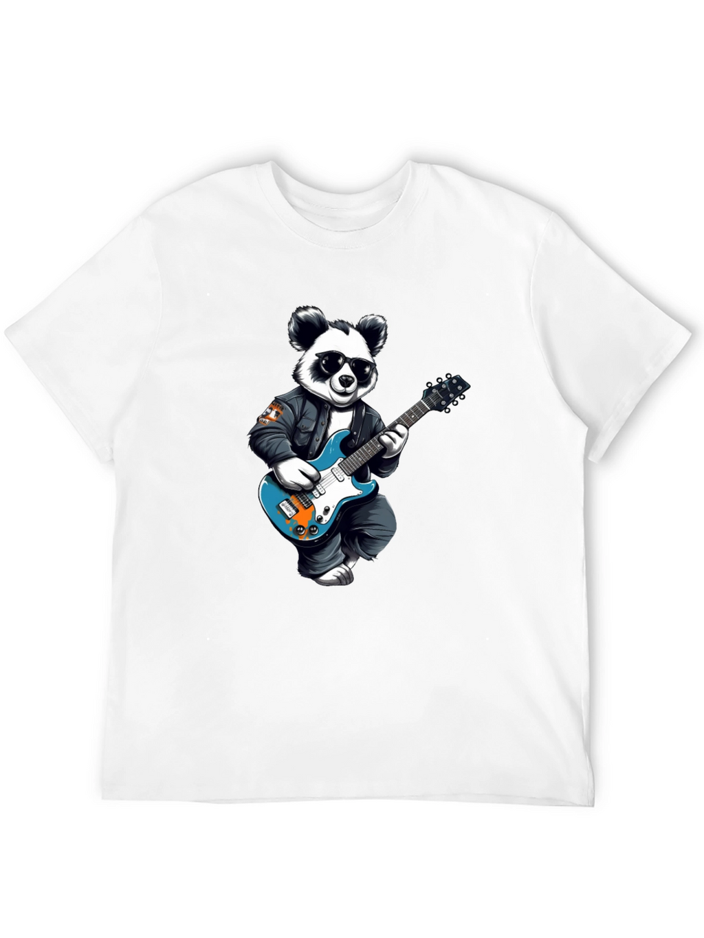 Cool Panda Rocker Graphic Tee - Black