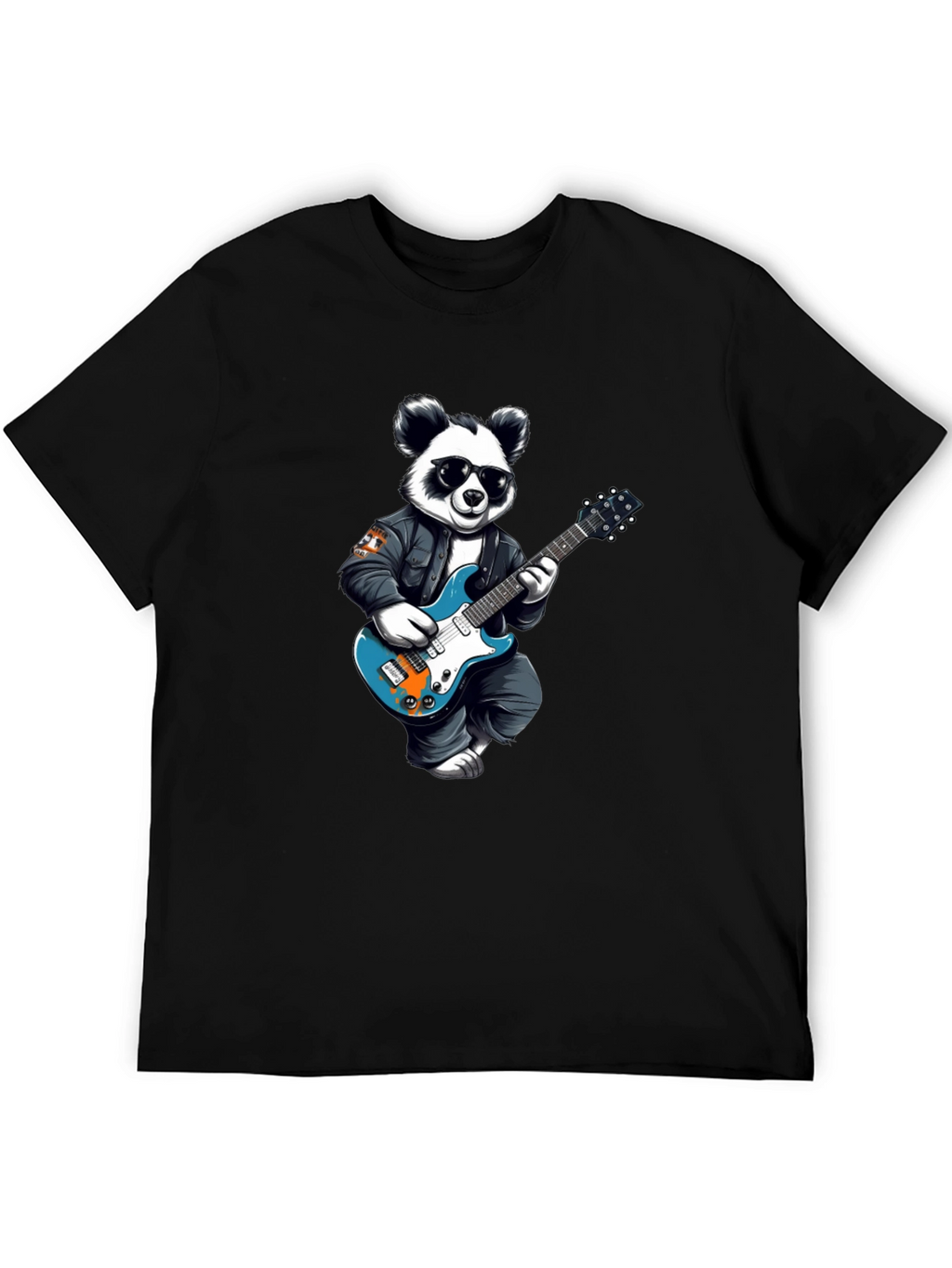 Cool Panda Rocker Graphic Tee - Black
