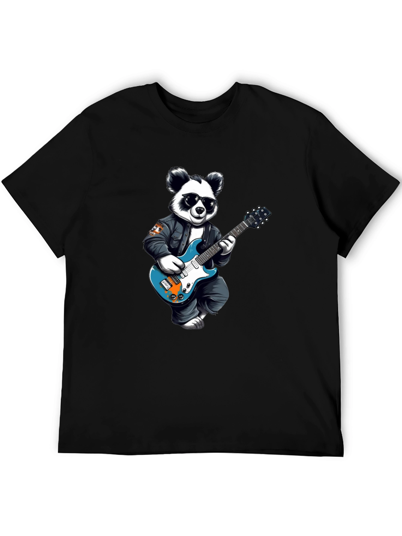 Cool Panda Rocker Graphic Tee - Black