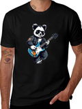 Cool Panda Rocker Graphic Tee - Black