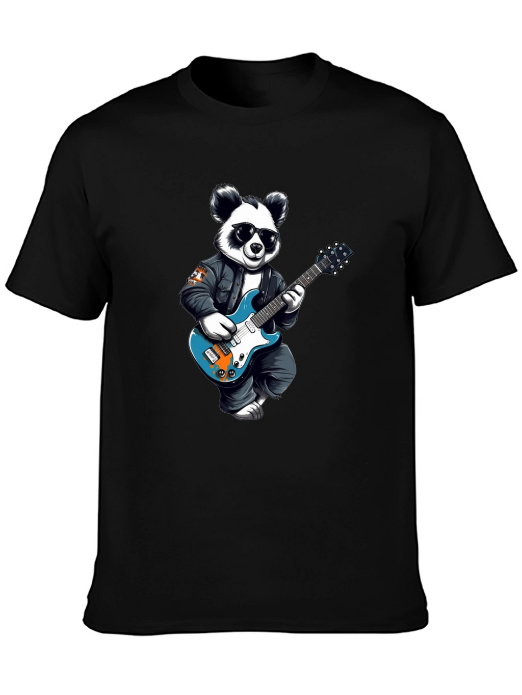 Cool Panda Rocker Graphic Tee - Black