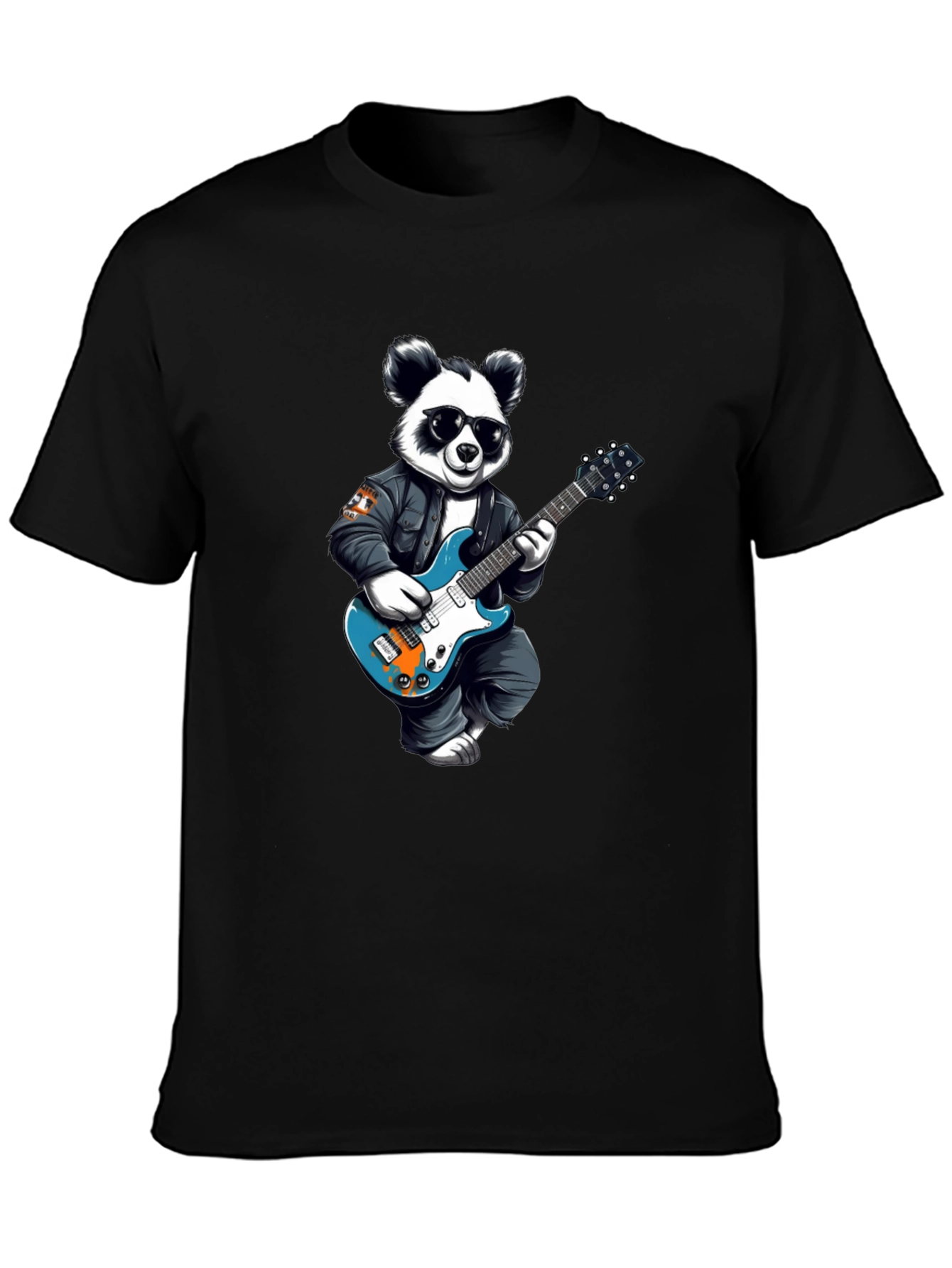 Cool Panda Rocker Graphic Tee - Black