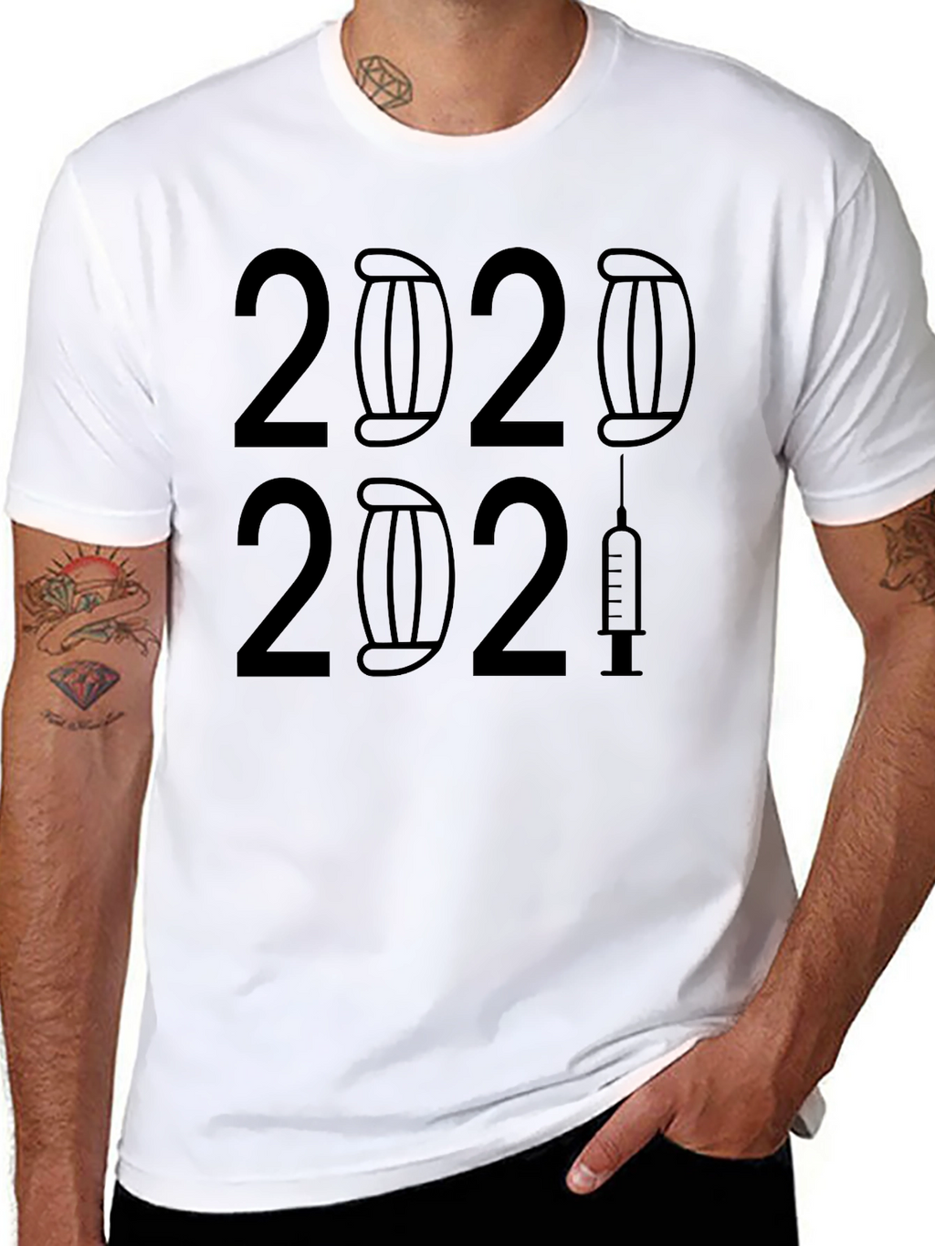 2020-2021 Masked & Vaxxed Black T-Shirt