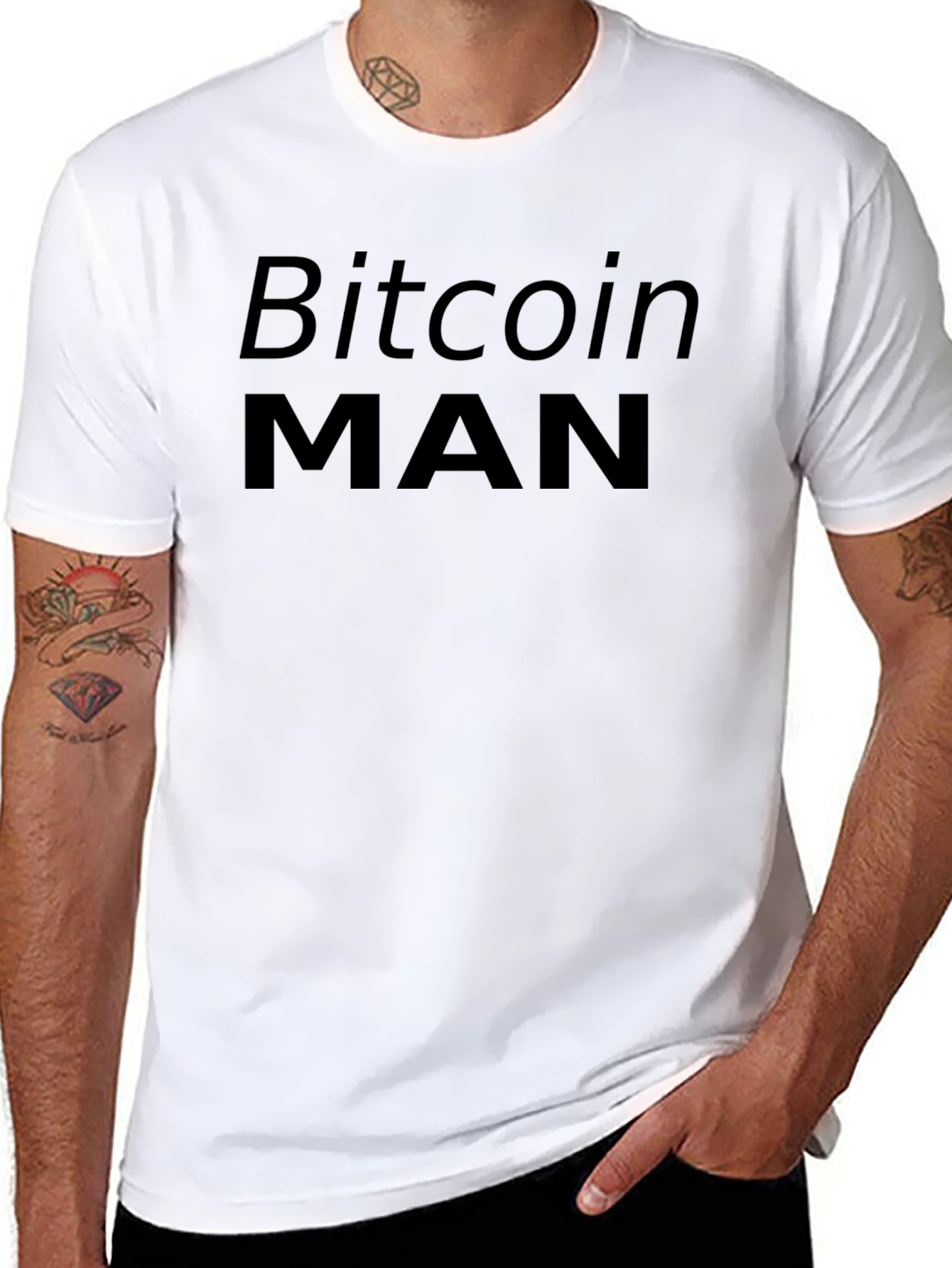 Bitcoin Man Black Graphic T-Shirt