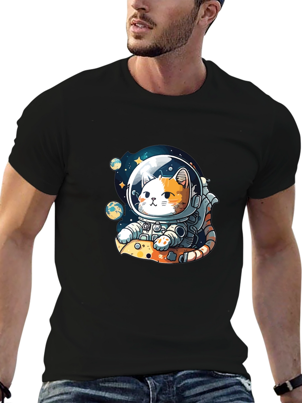 Cat Astronaut T-Shirt - Space Adventure Design