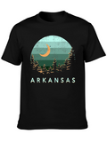 Arkansas Graphic Tee - Nature Scene Black T-Shirt
