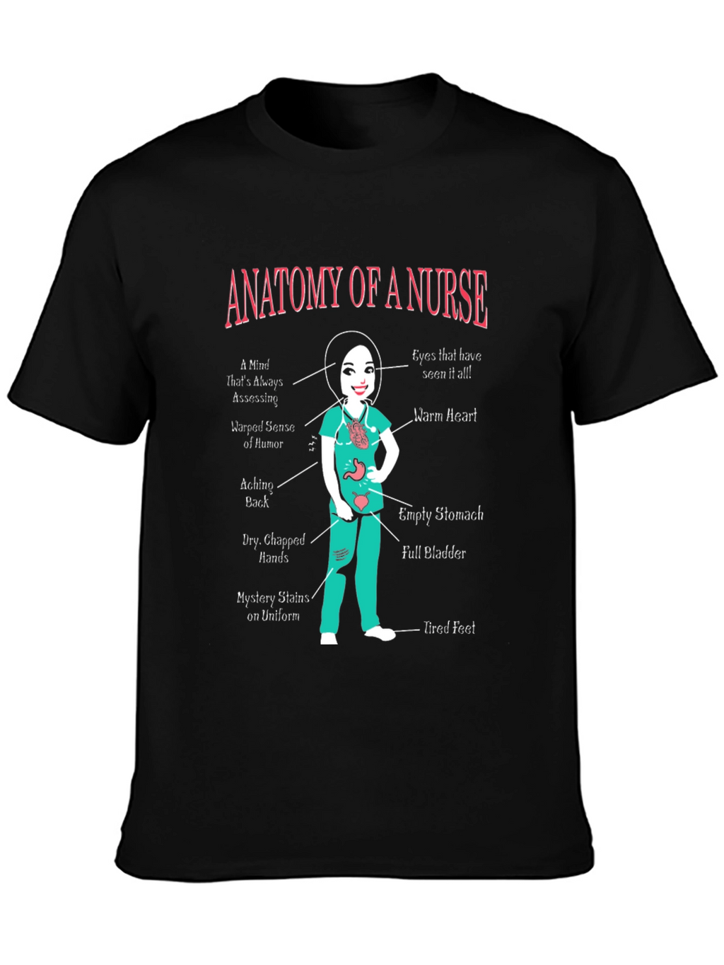 Anatomy of a Nurse Graphic T-Shirt