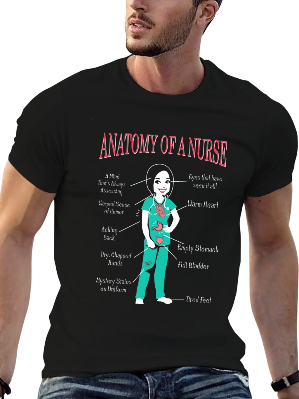 Anatomy of a Nurse Graphic T-Shirt