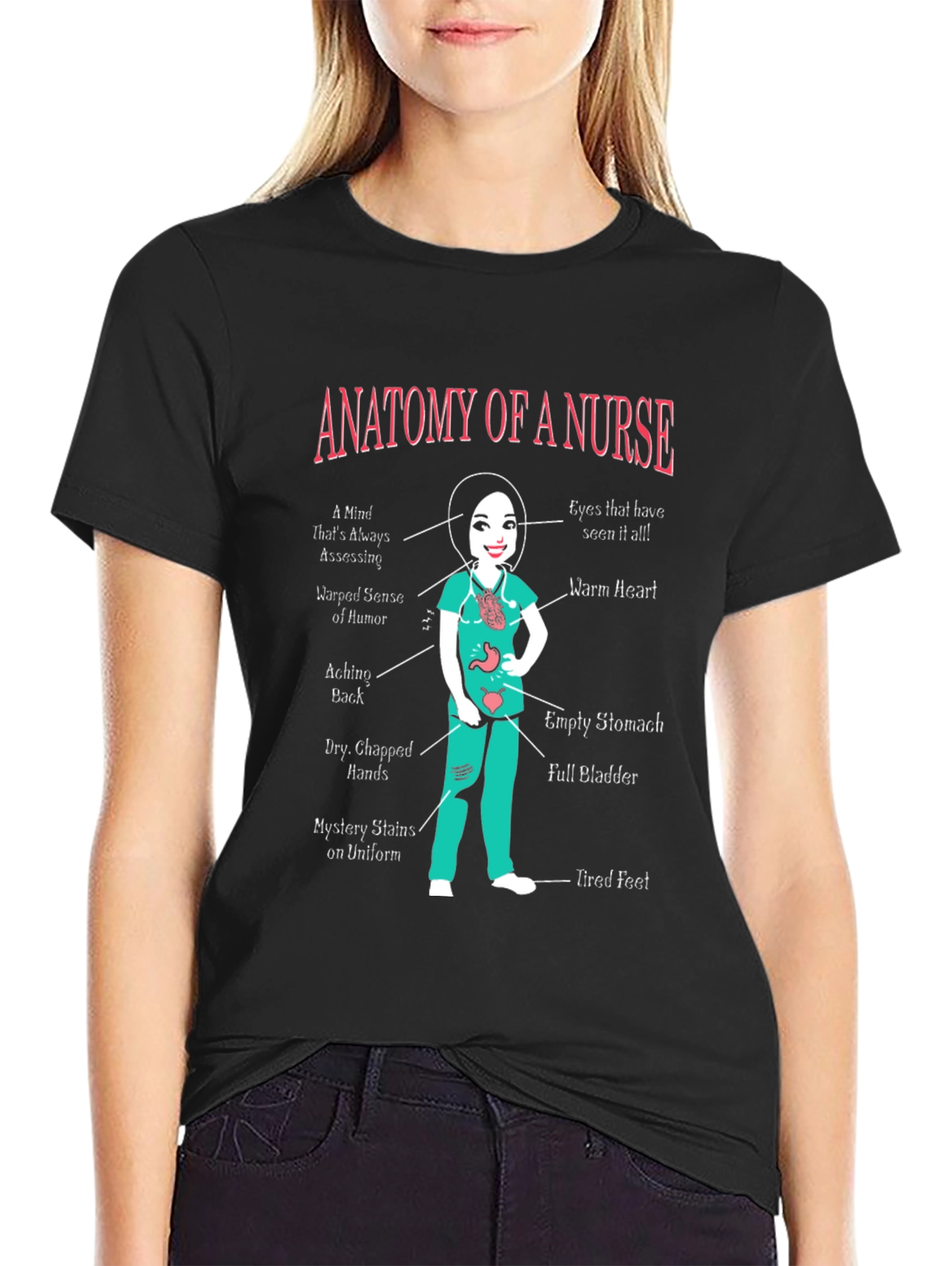 Anatomy of a Nurse Graphic T-Shirt