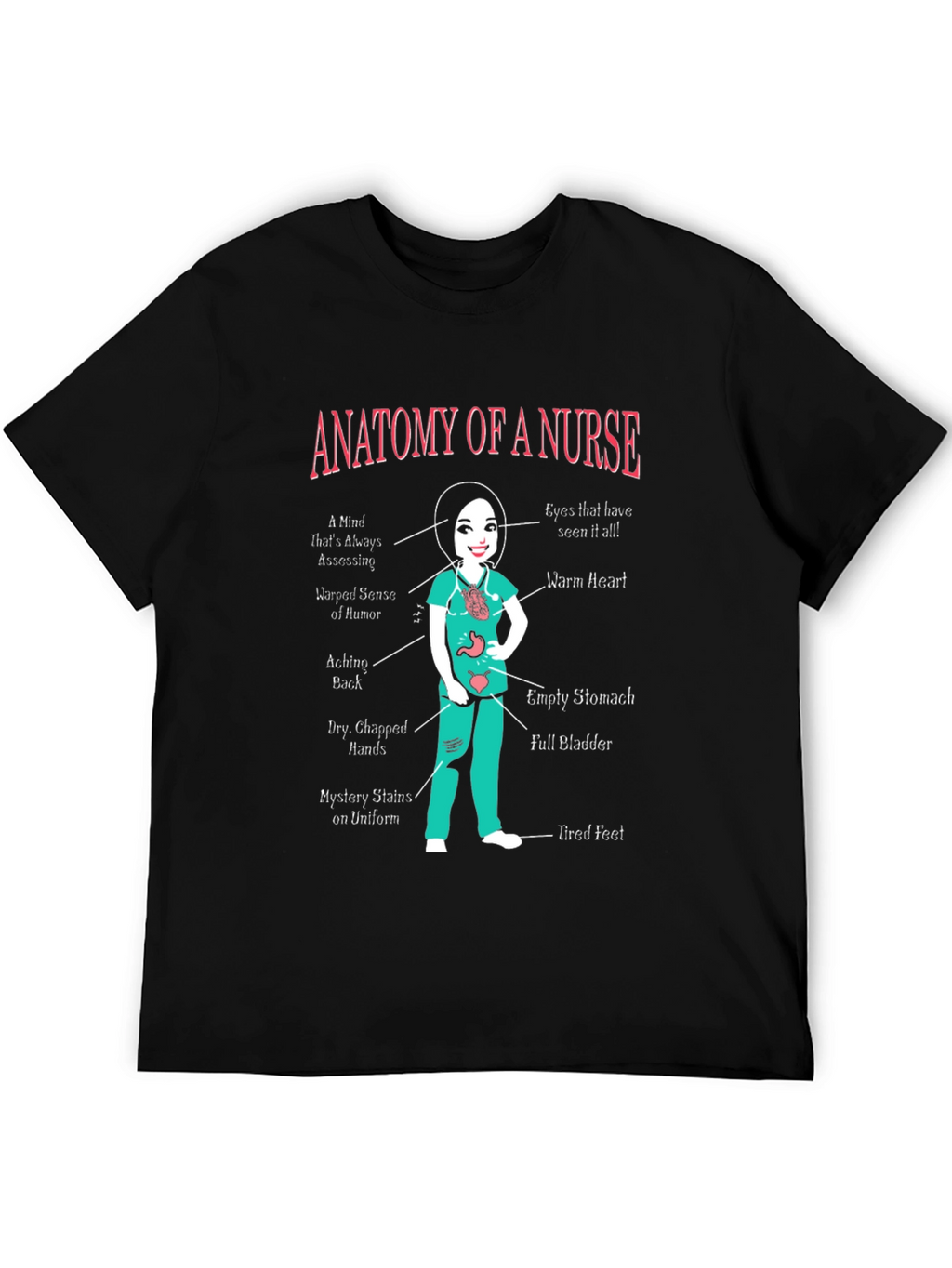 Anatomy of a Nurse Graphic T-Shirt