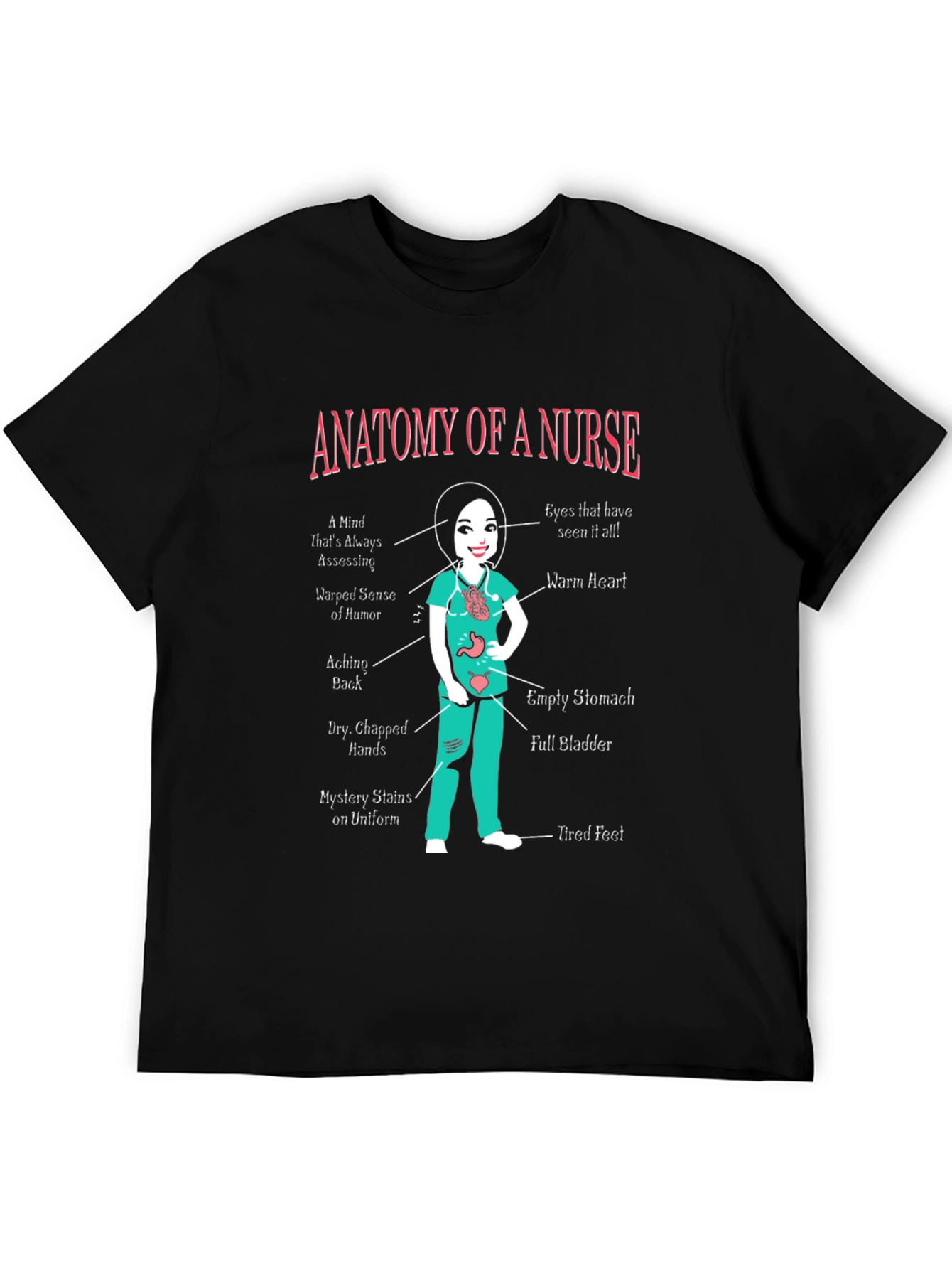 Anatomy of a Nurse Graphic T-Shirt