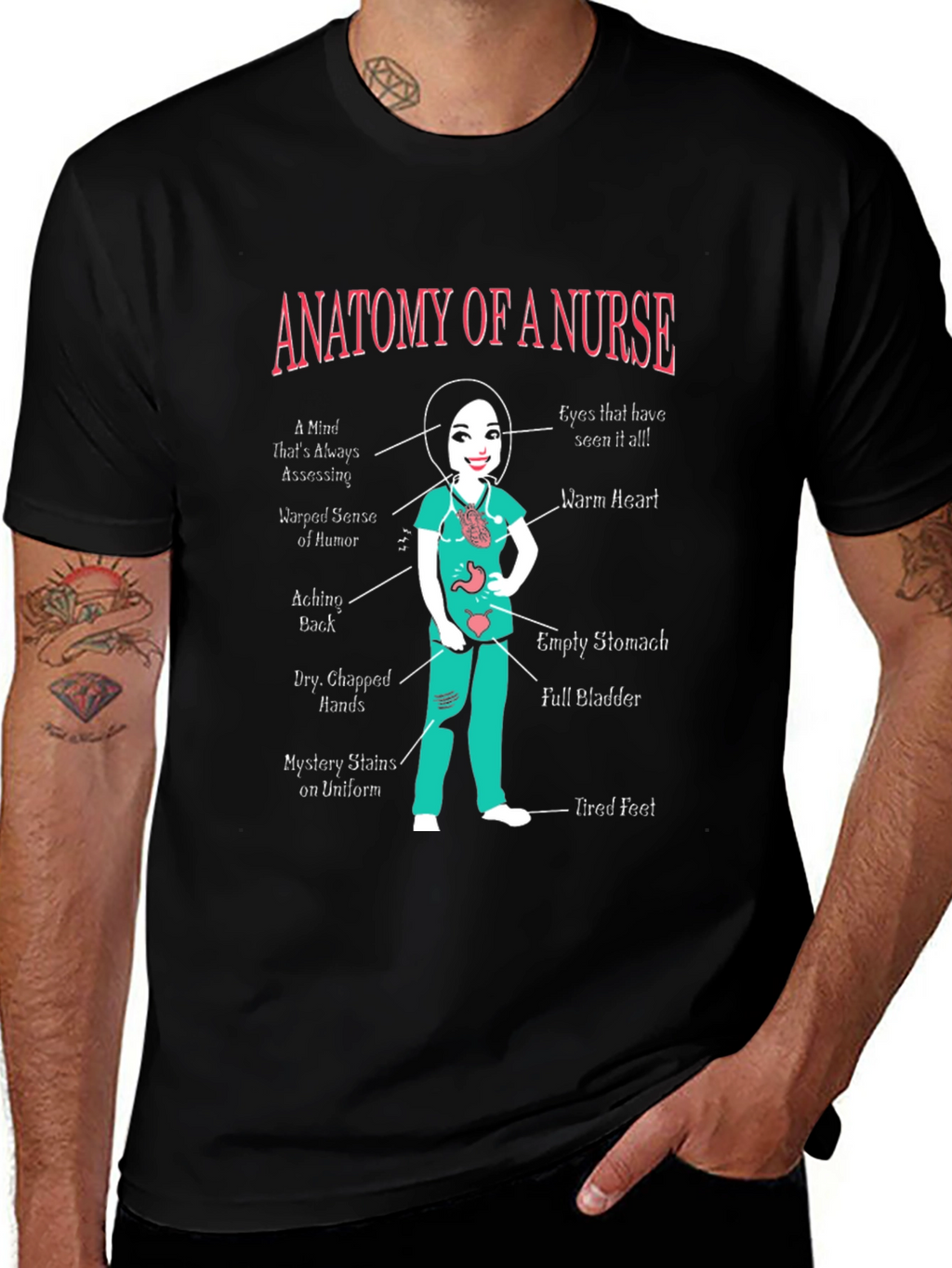 Anatomy of a Nurse Graphic T-Shirt