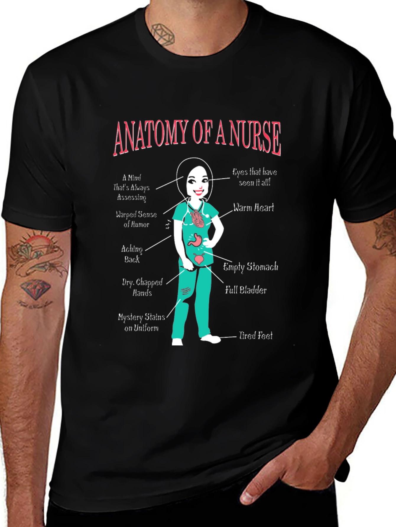 Anatomy of a Nurse Graphic T-Shirt