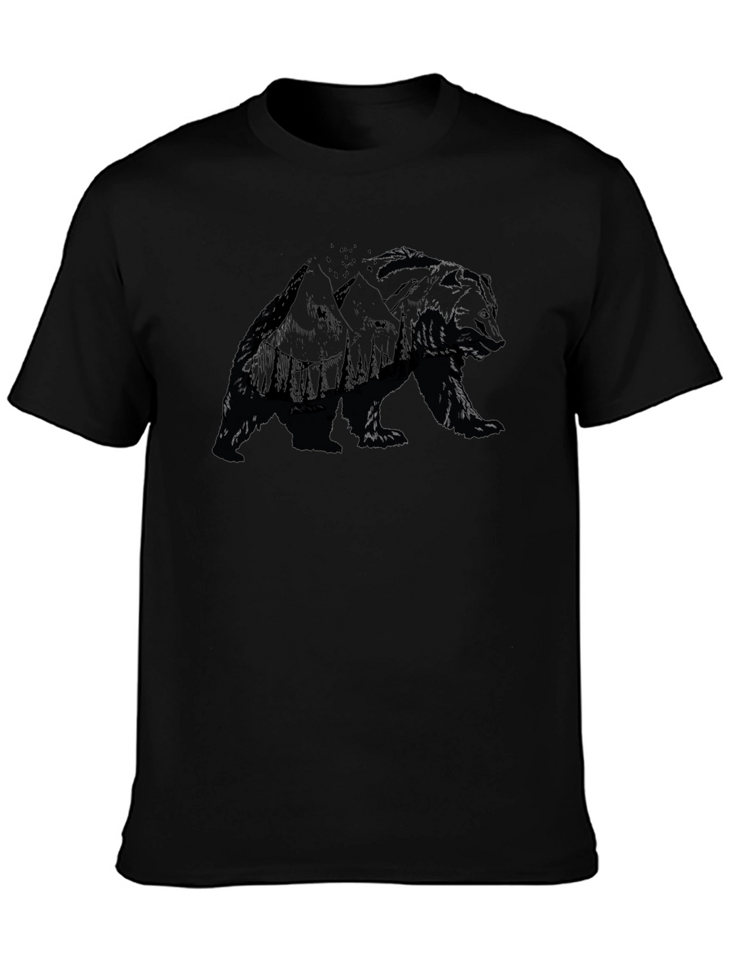 Mens Bear Silhouette Graphic T-Shirt