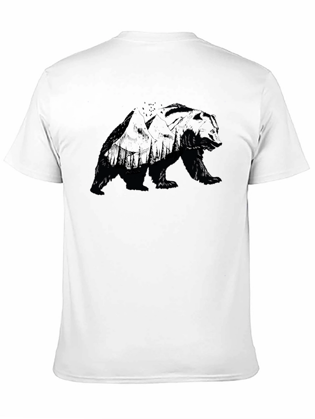 Mens Bear Silhouette Graphic T-Shirt