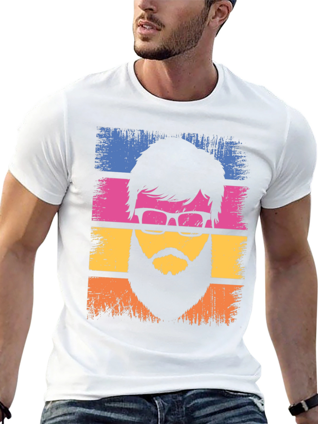 Retro Bearded Man Graphic T-Shirt