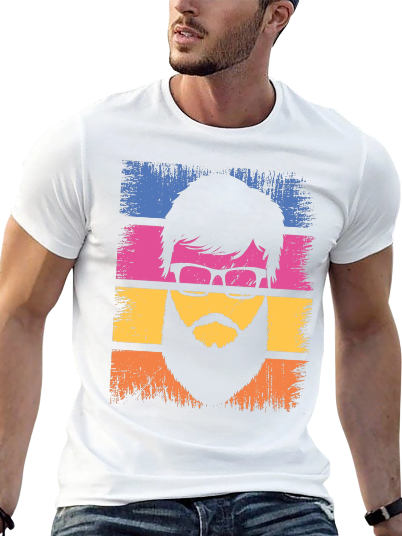 Retro Bearded Man Graphic T-Shirt