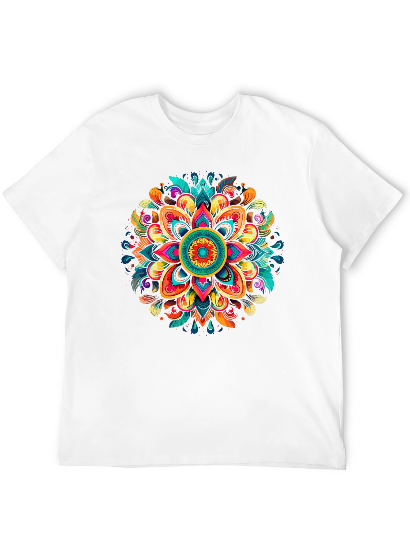 Vibrant Mandala Graphic Black T-Shirt
