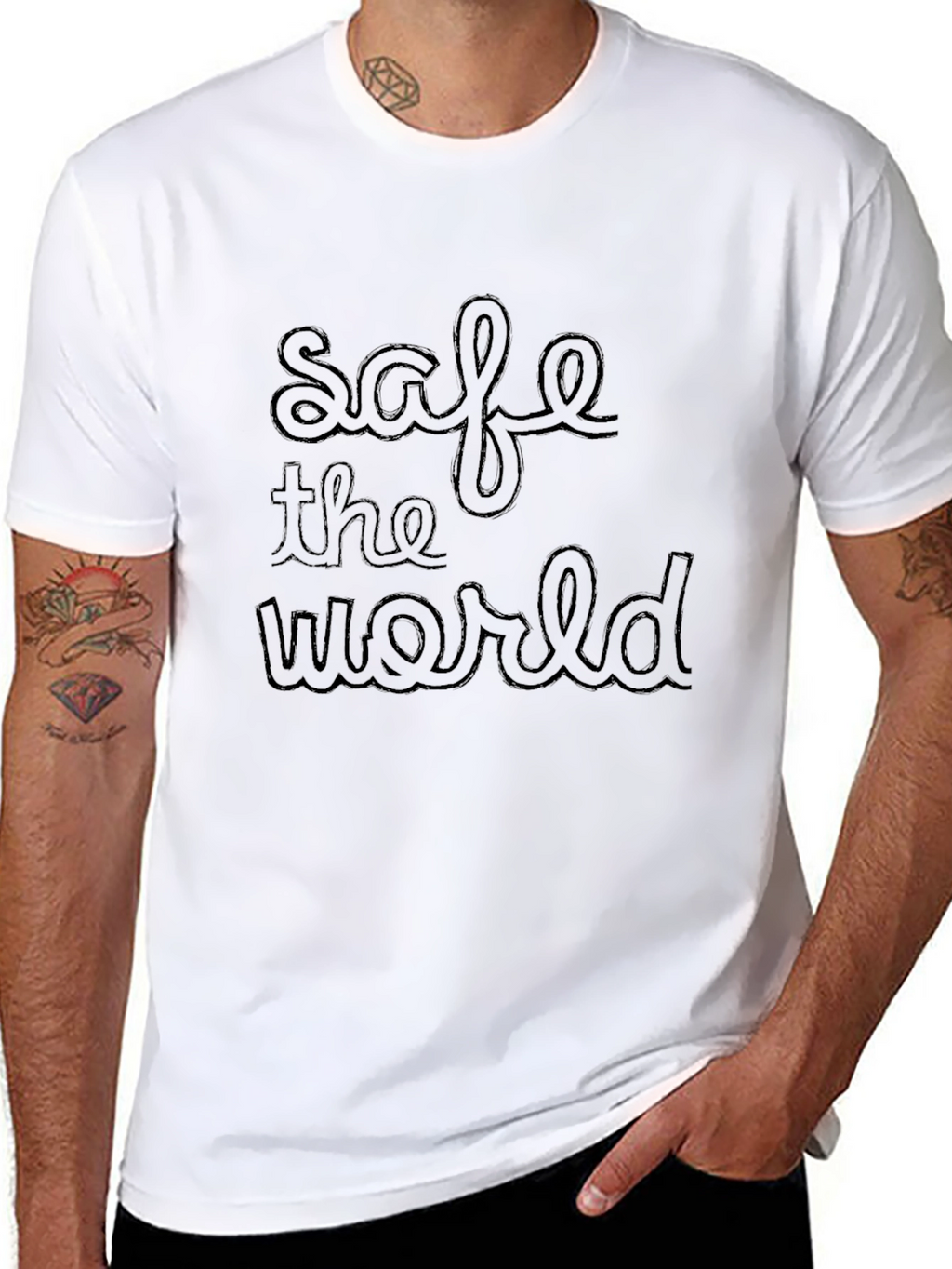 Safe the World Black T-Shirt