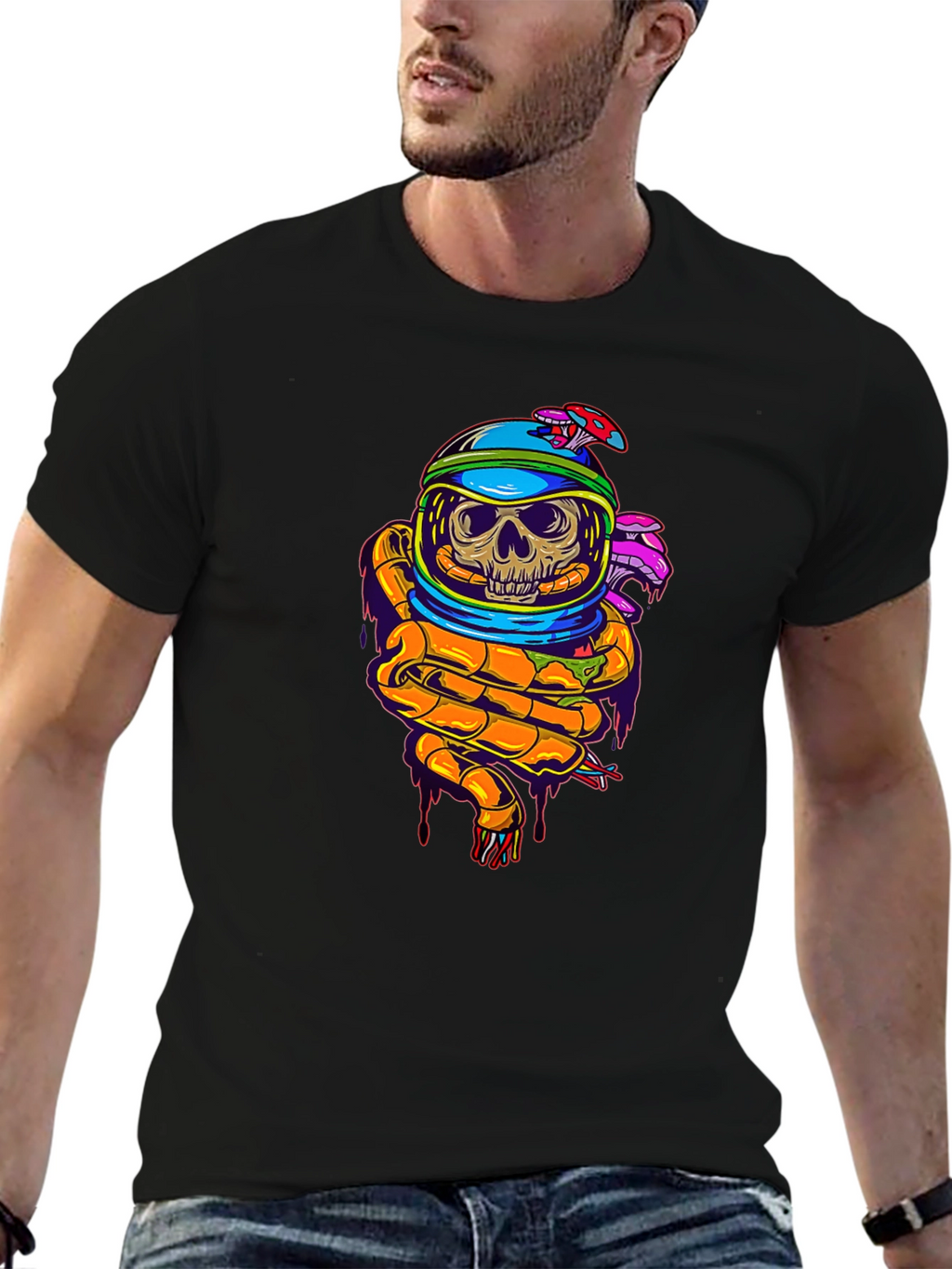 Skull Astronaut Graphic T-Shirt