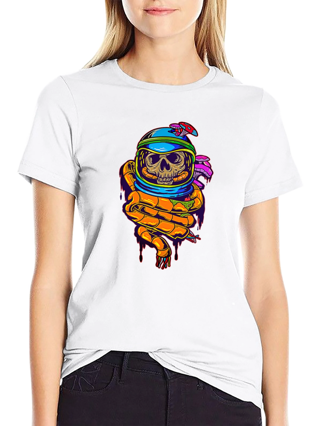 Skull Astronaut Graphic T-Shirt