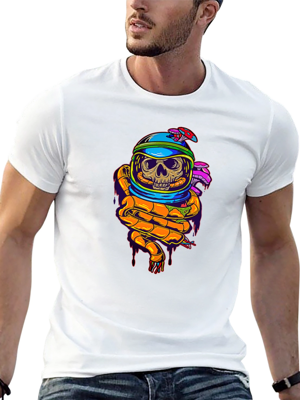 Skull Astronaut Graphic T-Shirt