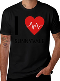 I Heart Sunnyvale Graphic T-Shirt - Trendy Casual Tee